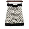 Balmain Black White Two-Tone Blended Women Mini Skirt AA58985 152317851 [P]