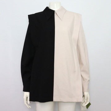 GUCCI Wide Shoulder Bicolor Wool Shirt + Bicolor Wool Pants Set 722213/722243 152317884