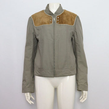 MIU MIU Graue Baumwoll-Suede Damen Blouson Jacke aa53897 152317928