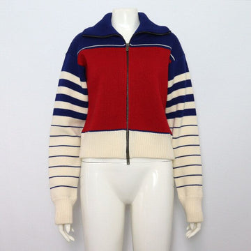 Golden Goose Multi-Color Stripe Wool Cropped Women's Sweatshirt Zip-Up Jacket 1956 152317932