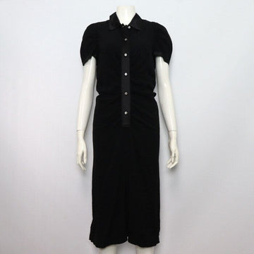 PRADA Schwarzes Viskose-Mischung Drapierung Damenkleid 57371 152317938