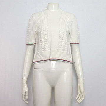 Thom Browne Cotton Pointelle Tipping Armband Women's Short Sleeve T-Shirt A58049 152317950