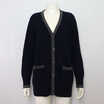 CHANEL Damen Cardigan mit Knopf + Grauer Kaschmir-Langrock im Set 53536 152317968