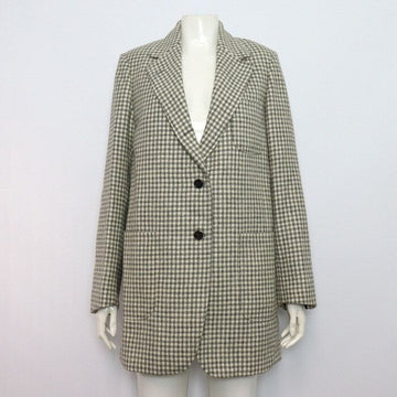 THOM BROWNE グレー クラブ チェック ウール ツイード レディース ジャケット 58036 152317983
