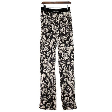 TOM FORD Schwarze und weiße Seide Floral Druck Bündchen Herren Pyjama Hose aa60158 152317991