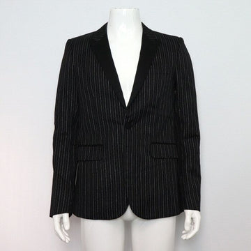 Saint Laurent Black Silver Stripe Blazer Smoking Men's Jacket 416466 152318012