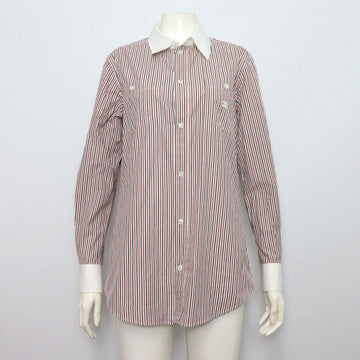 Celine Red Stripe Logo Embroidered Women's Shirt 2C588191N 152318081