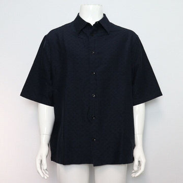 Louis Vuitton Silk Cotton Blend Monogram Sleeve Men's Short Sleeve Shirt aa58330 152318103