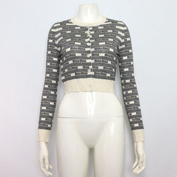 MIU MIU Cashmere Multi-Logo Seiden Damen Cropped Cardigan 60481 152318130