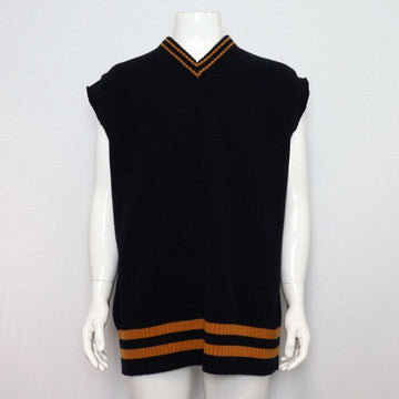 Maison Margiela Navy Wool Oversized V-Neck Men's Vest 58591 152318166