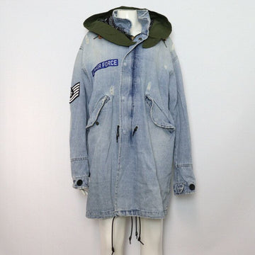 AS65 Cotton Denim Distressed Hoodie Unisex Jacket 57268 152317994