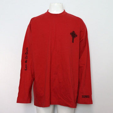 vetements Love Me to Death Oversized Men's Long Sleeve T-Shirt Red MAH18TR 59543 152318189