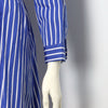 Prada Blue Stripe Midi Women's Long Shirt P407E 59866 152318211 [P]