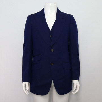 GUCCI ブルー ファブリック ウール 混紡 ブレザー ジャケット + ベスト + パンツ セット aa56386 152318228