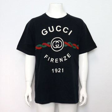 GUCCI ネイビー コットン FIRENZA フィレンツェ 1921 メンズ 半袖 Tシャツ 616036 152318309