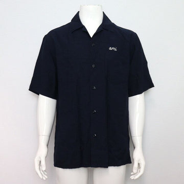 AMI Kurzarm-T-Shirt mit einer Tasche und Logo-Stickerei in Marineblau aa57129 152318331