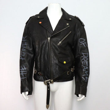 BALENCIAGA Biker-Lederjacke mit Nieten, schwarz, 515785 152318354