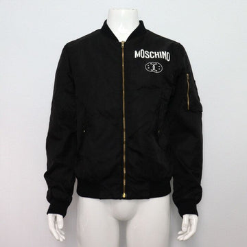 Moschino Black Logo Printed Men's Bomber Jacket 16199815GF 152318391