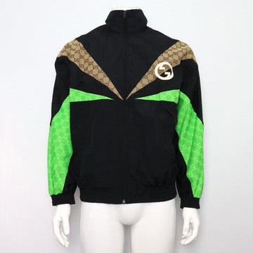 GUCCI Jacke mit Reißverschluss in Schwarz aus Nylon mit fluoreszierendem GG für Damen und Herren 747061 152318044