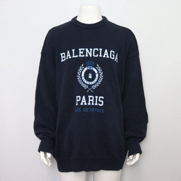 Balenciaga College Printed Oversized Men's Cotton Knit 696226 152318443