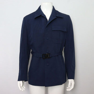 Dior Navy Wool Buckle Belted Men's Jacket 193C262A5173 152318450