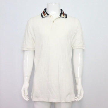 GUCCI Weiße Baumwolle Web Polo Herren PK Kurzarm T-Shirt 545714 152318464