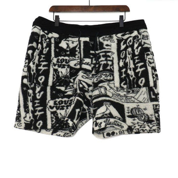 LOUIS VUITTON 1AB5DV Black White Comics Fleece Shorts Herren aa58264 152318476