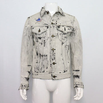 SAINT LAURENT Vintage Baumwoll-Denim Amerikanische Flagge Stern Patches Herrenjacke 417370 152318615
