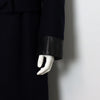 Hermes Navy Wool Black Lambskin Lining Double Men's Long Coat aa57888 152318631 [P]