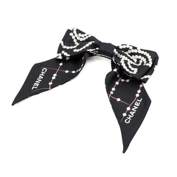 CHANEL Schwarze Seidenkrawatten Haarspange Haarclip aa53112 152318720