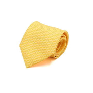 Hermes Yellow Orange Pattern 100% Silk Tie aa58728 152318782