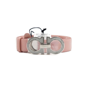 Salvatore Ferragamo Desert Rose Calfskin Silver-tone Ganache Logo Women's Belt 23 B807 152318947