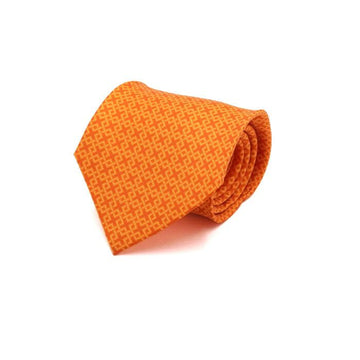HERMES Orange Quadrat Muster 100% Seidenkrawatte aa58733 152318956