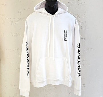 Chrome Hearts Vertical Logo Hoodie White HRB259249C 152324431