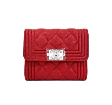 CHANEL Boys Geldbörse Kaviar Silber 29 KTD763GX 152324829