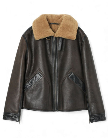 LEMAIRE Shearling Coat Leder Mustang Espresso CO1140 LL0092 BR495 148952045