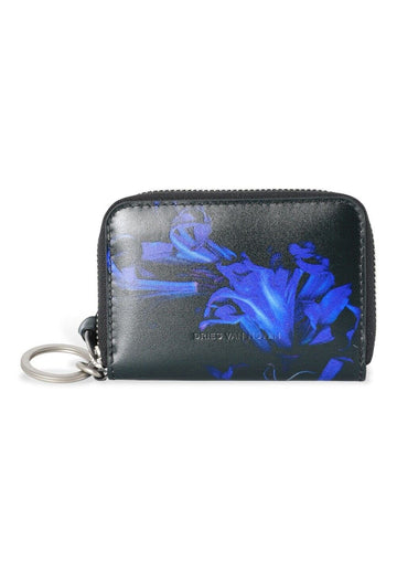 Dries Van Noten Zipped Leather Card Case Blue 152352394