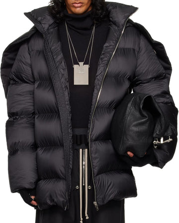 Rick Owens Cyclopic Moncler+ CYCLOPIC Hooded Down Coat Black M4426 999 119777578