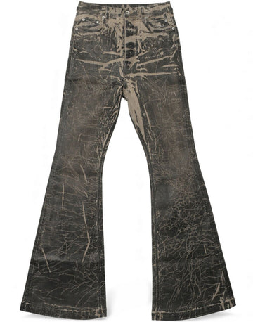 RICK OWENS DRKSHDW BOLAN ボラン ブーツカット ジーンズ ブラック ウォッシュド フォイル ストレッチ デニム DU02E7365 SDWF 59 148952043