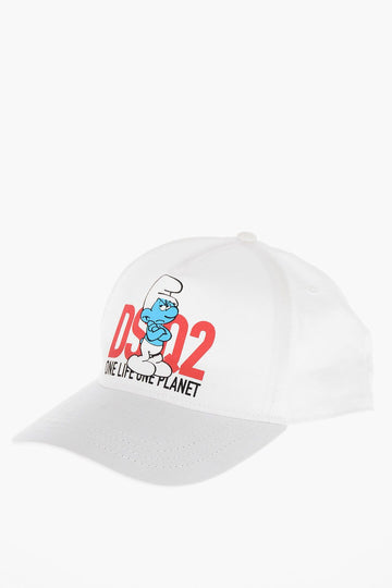Dsquared2 Organic Cotton White Baseball Cap Smurf 155271474