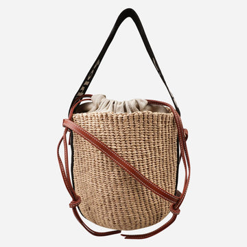 CHLOE Klein Rattan Bucket Bag Schwarz Beige 152533815