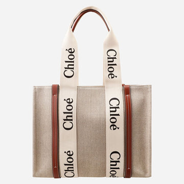 CHLOE 6S Woody Bag Medium Tote Braun CHC22AS383I26 90U 152533817