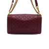 CHANEL ボーイ レッド ラムスキン ミディアム フラップ ゴールド チェーン ショルダーバッグ A67086 152554581 [P]