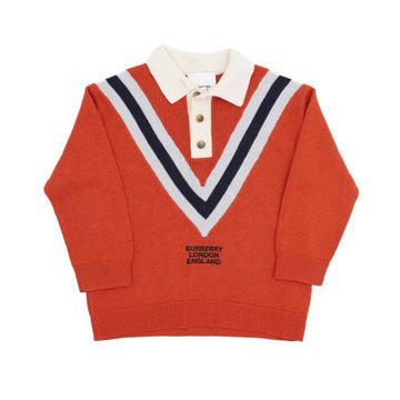 Burberry Red Cashmere Logo Long Sleeve Baby Kids Knit aa51996 152565264
