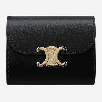 CELINE トリオペ スモール フラップ 財布 ブラック 10D783DPV 38NO 152183850
