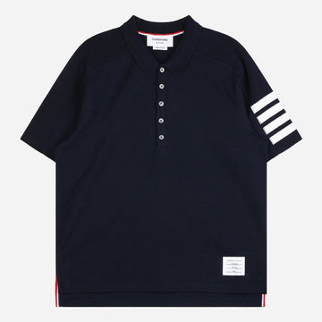 THOM BROWNE Polohemd aus Baumwolle in diagonaler Streifenoptik 152579986