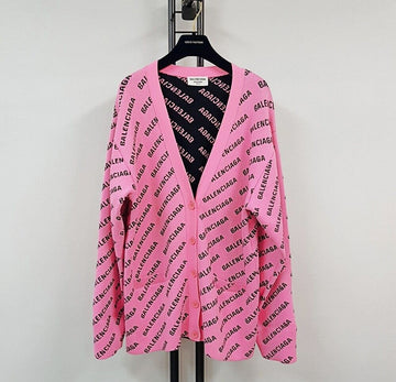 Balenciaga All Over Cardigan Pink Black 2 Size 151842312