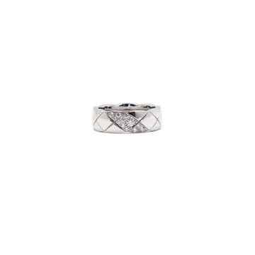 CHANEL 18K White Gold Diamond COCO CRUSH Ring Size 14 A61083 152621880