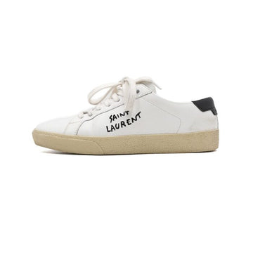 Saint Laurent Court Classic Embroidered Leather White Women's Sneakers 610649 152621917