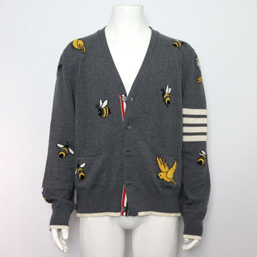 THOM BROWNE MKC451A バード アンド ビ グレー メリノウール カーディガン aa60560 152623235